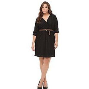 Torrid Black Allover Lace Surplice Dress size 2
